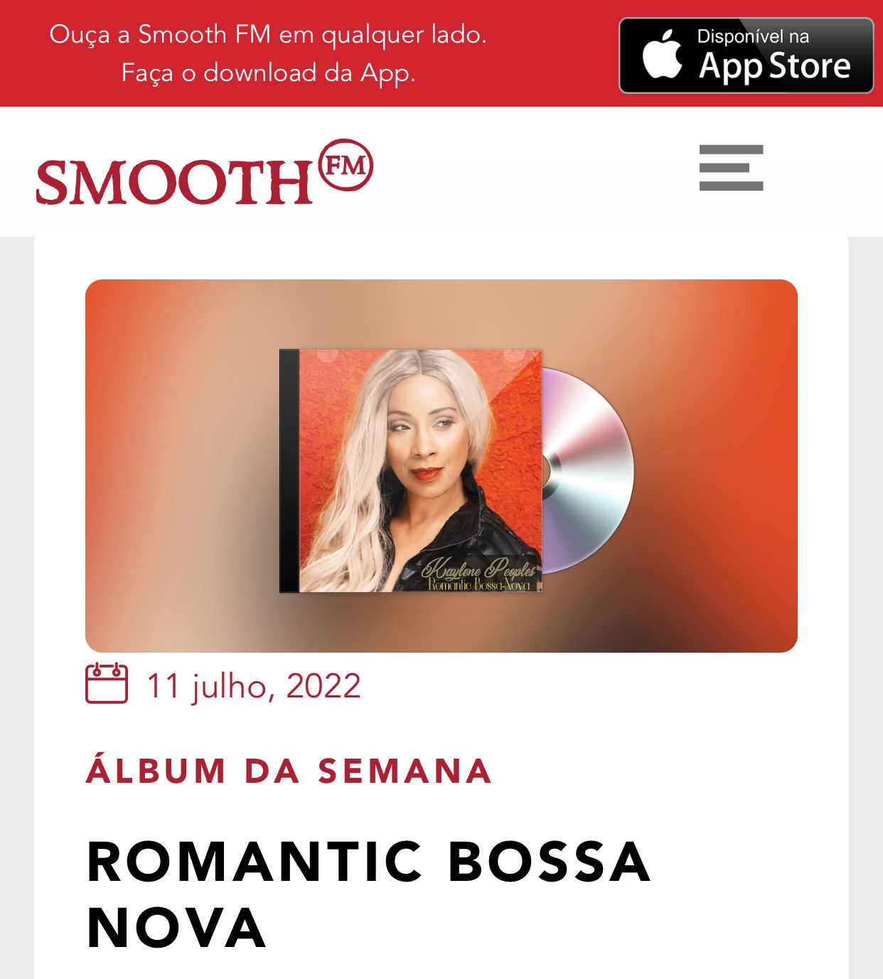 Smooth FM Portugal "Romantic Bossa-Nova" by Kaylene Peoples